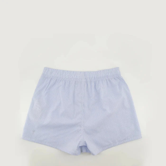 Ami Paris - Caleçon en popeline de coton rayée Ami de coeur - Bleu ciel/blanc naturel - Sous - vetements - HUN207.CO0092