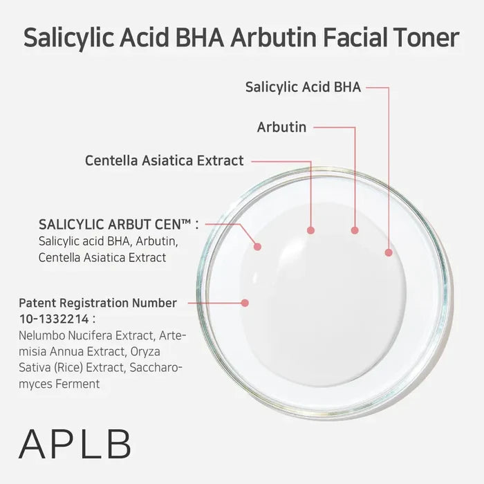 APLB Salicylic Acid BHA Arbutin Facial Toner تونر الساليسيليك اسد لعلاج الحبوب والمسام