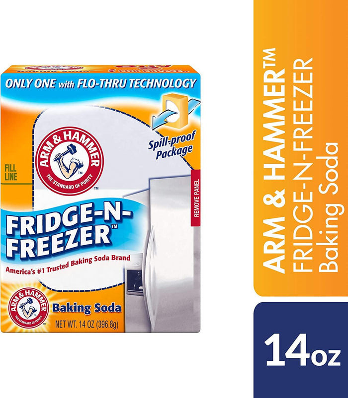 ARM & HAMMER Fridge N Freezer Odor Absorber Baking Soda بيكربونات الصوديوم النقية من ارم اند هامر