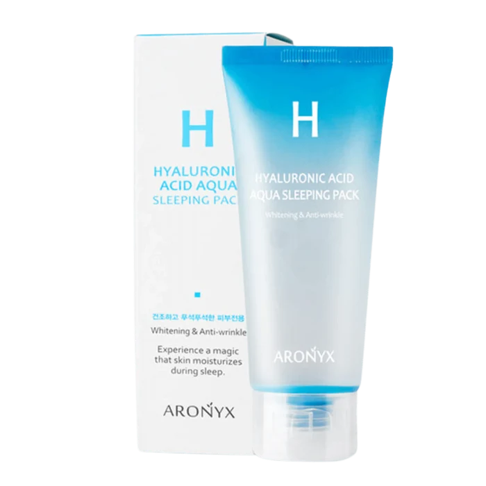 ARONYX hyaluronic acid aqua sleeping pack ماسك النوم للبشرة بالهايلرونك اسد من ارونيكس