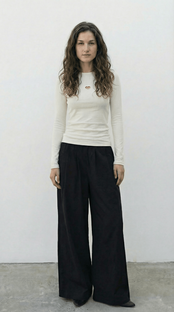 Baserange - Heart Long Sleeve Tee - Undyed - Tops - TOHLS-RB-000