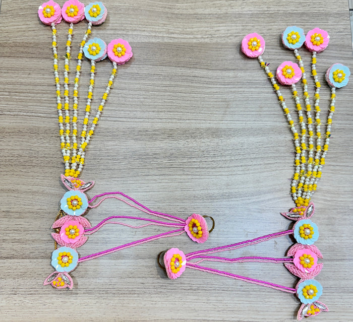 Beaded Handmade jewellery For Haldi Mehandi Full Set
