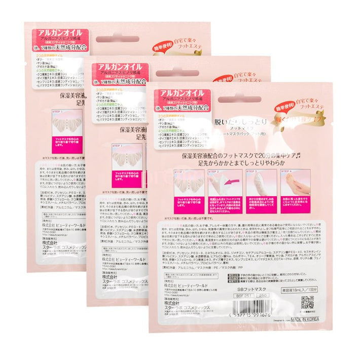 Beauty World Lucky Trendy Moisturizing Foot Mask 18ml x3pcs (991676)