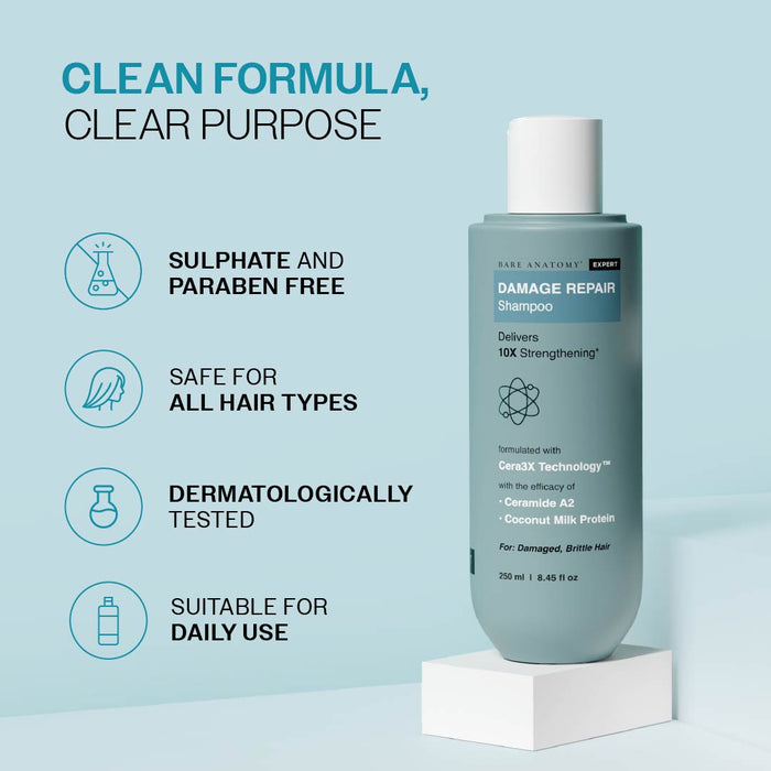 Damage Repair Shampoo With Ceramide A2 & Coconut Milk Protein - 250 ml