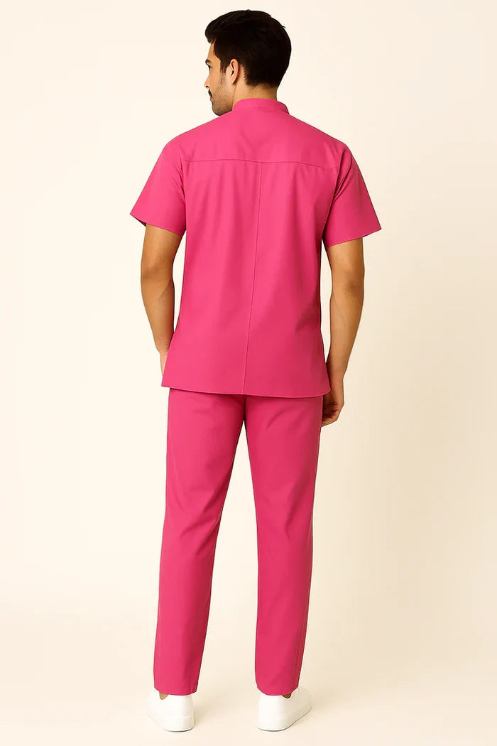 ELITE 6 POCKET MANDARIN (PINK) MEN SCRUB