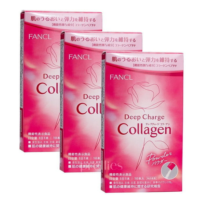 FANCL HTC Deep Charge Collagen Powder 10 Packets/Box x3packs