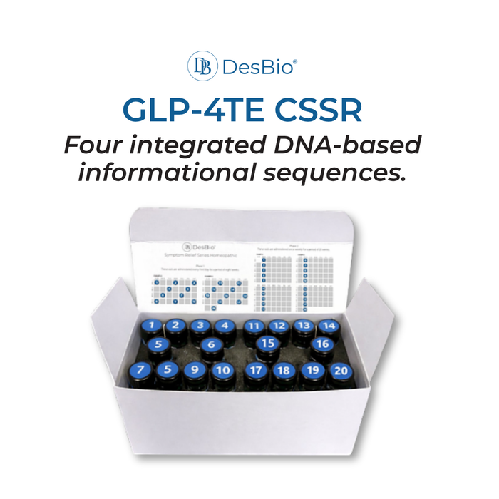 GLP-4TE CSSR 20-vial box by DesBio for practitioner-guided metabolic signaling and appetite support.