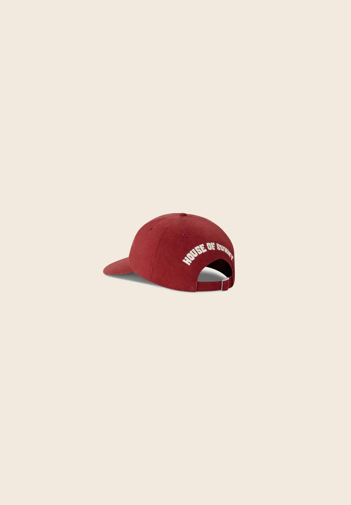 House Of Sunny - Chain Stitch Emblem Cap - Ruby Red - Accessoires - VOL2678