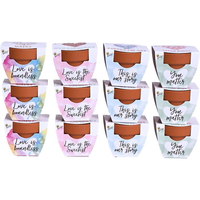 Love Mini Terracotta Pots | Assorted (12 Pack)