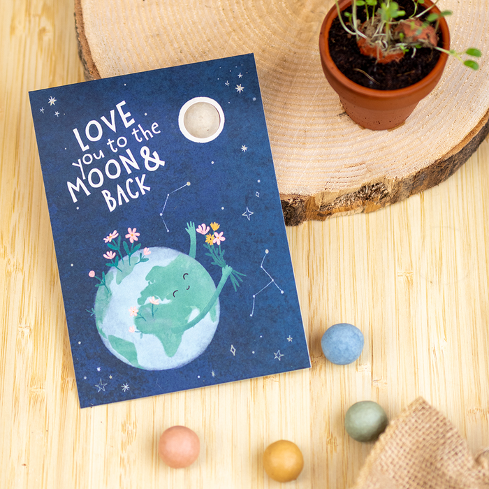'Love You To The Moon & Back' | Seed Ball Greeting Card
