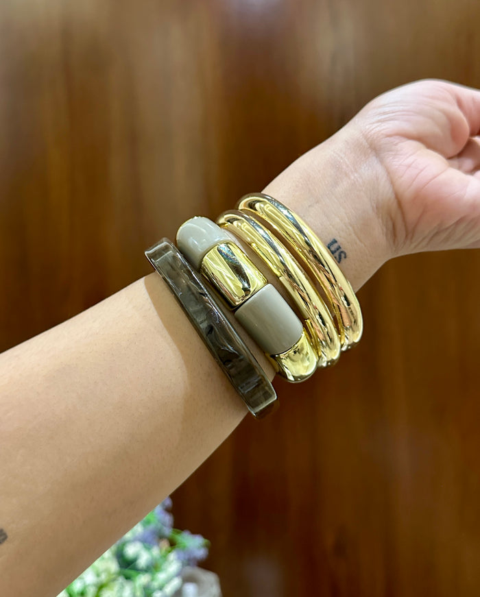 Modern Resin Bangle Stack Set Of 4 RB012