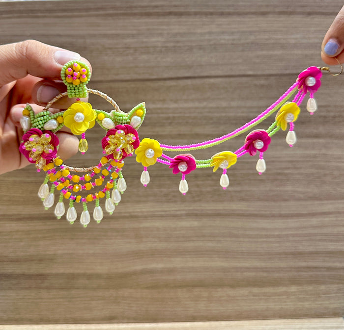 Neon Bloom Mehndi Beaded Jewellery Set