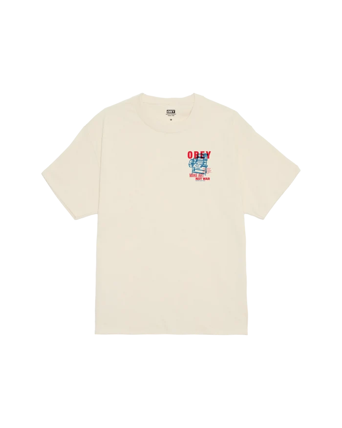 Obey - Printing Press Make Art T-shirt - Cream - T-shirts - 165264061