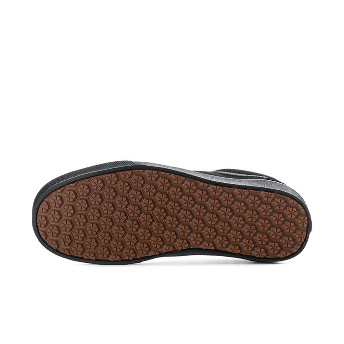 Men's sneaker outsole with brown patterned tread and black outer edge