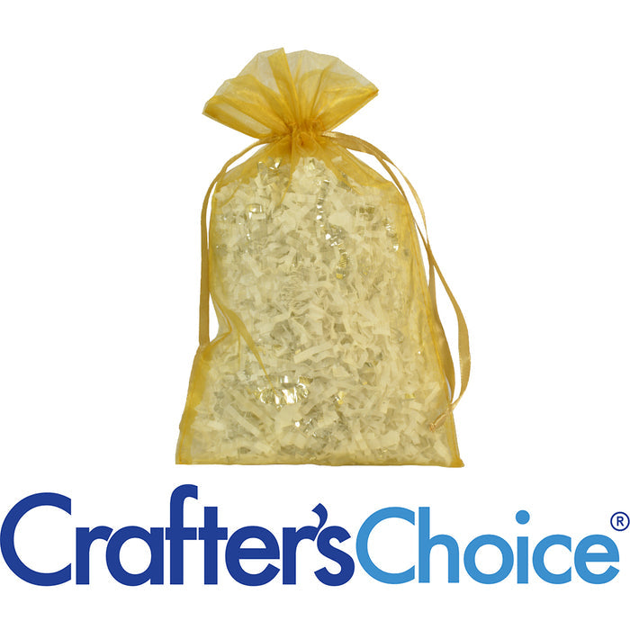 Organza Bag Gold 9x5.5 Inches