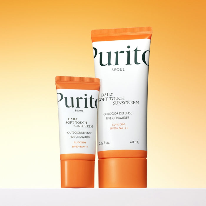 PURITO Daily Soft Touch Sunscreen Outdoor Defense Five Ceramides Suncare Spf50+ PA+++ واقي الشمس من بوريتو