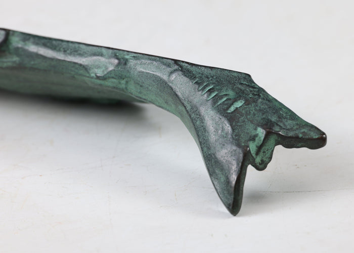 Salmon Bronze Paperweight - Kitamura Seibo, Japanese Showa Art