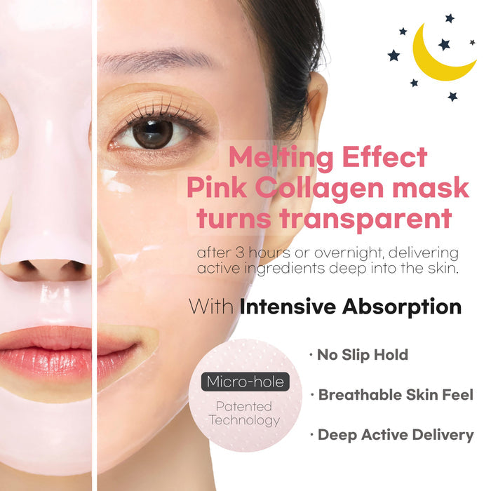 SOOVVY Bio-Collagen Deep Hydrogel Mask — PDRN Overnight Glow Mask, Korean Skincare (4pcs)