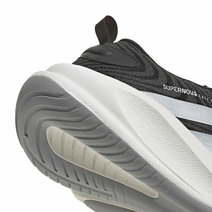 Women's black heel with Supernova Ease branding and white cushioned sole