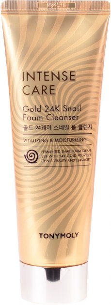 TONYMOLY Intense Care Gold 24k Snail Foam Cleanser Vitalizing & Moisturizing غسول البشرة بهلام الحلزون و الذهب من توني مولي