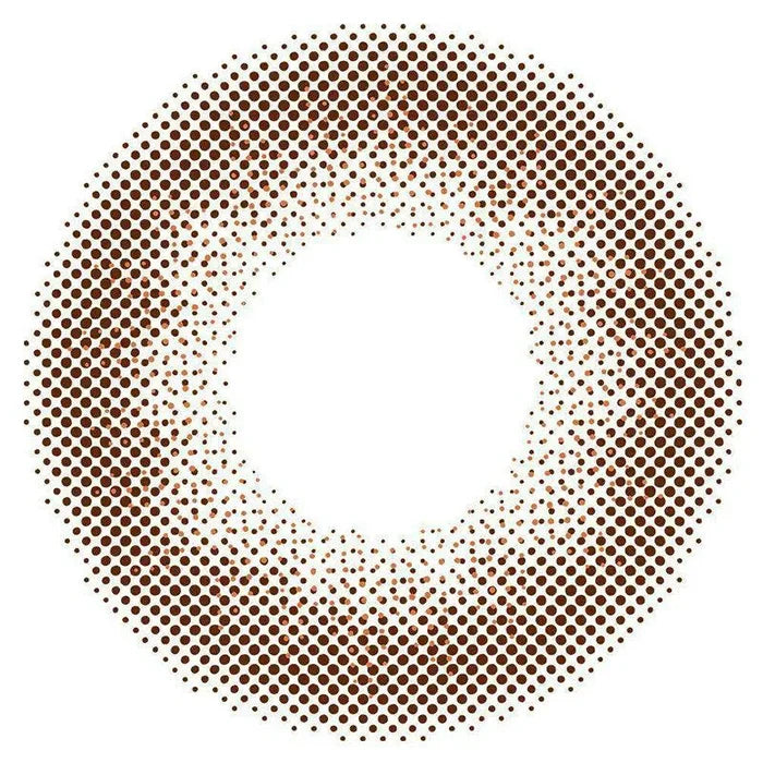 Design of the Topards 1-Day Strawberry Quartz (10pk) prescription coloured contact lens from Eyecandys on a white background, showing the fine pixel detail and enlarging limbal ring.