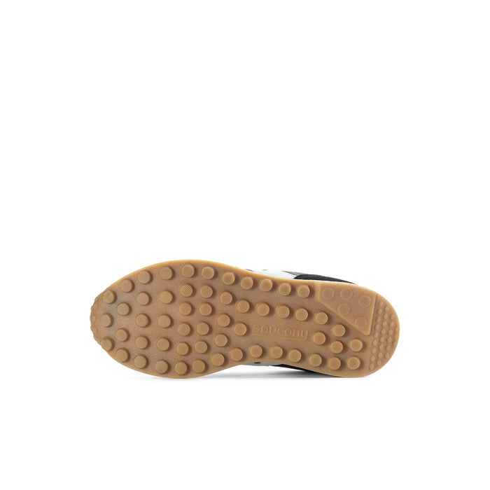 Kids Saucony sneaker outsole, textured gum rubber tread with circular nubs
