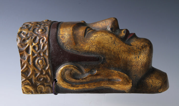 Vintage Paper Clay Kannon Mask Early Showa Era, Japanese Buddhism