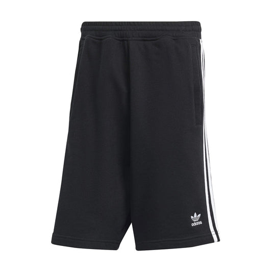 Men's black adidas 3-Stripe shorts with three white side stripes
