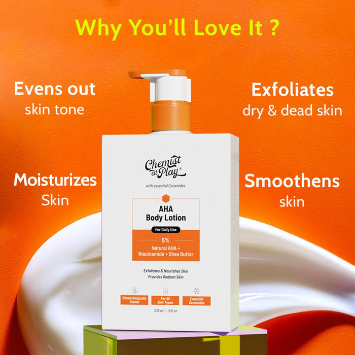 5% AHA Body Lotion with Niacinamide for Smooth and Hydrated Skin - 236 ml | Pack of 2