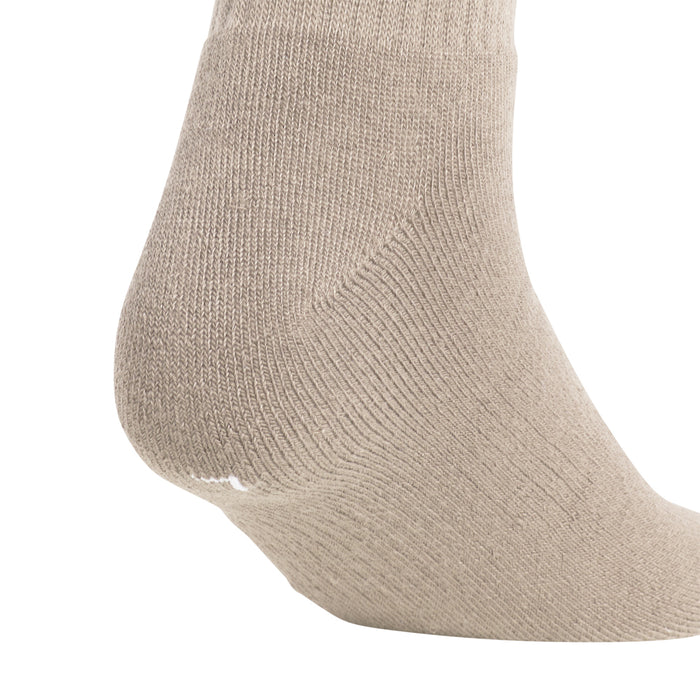 Kids crew socks toe and knit texture in heather beige, ribbed footbed