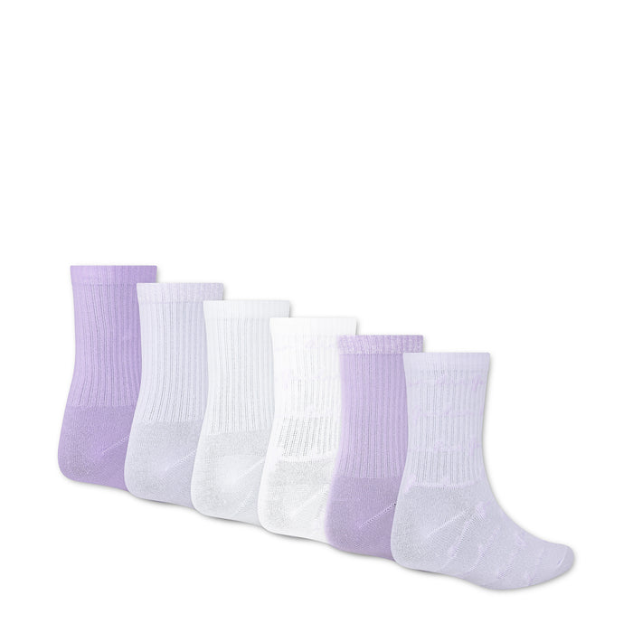 Air Jordan half crew socks 6-pack with lavender, light purple, and white pairs
