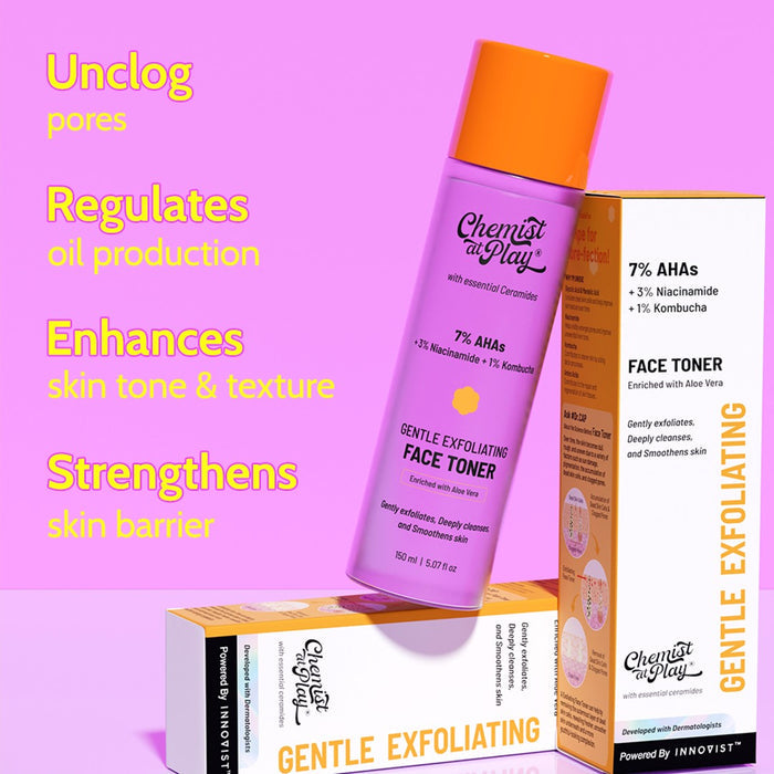 7% AHA Exfoliating Toner with Niacinamide & Kombucha - 150 ml