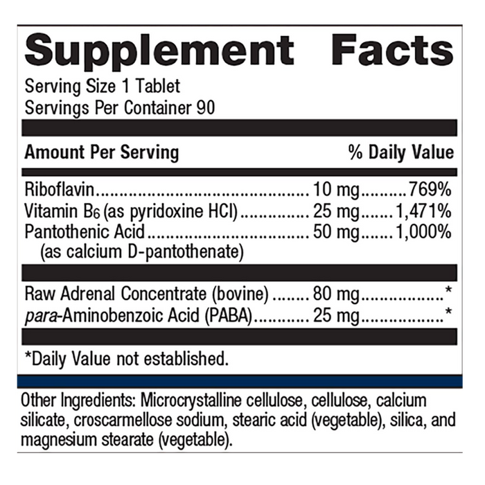 Adrenogen   by Metagenics Ingredients Label