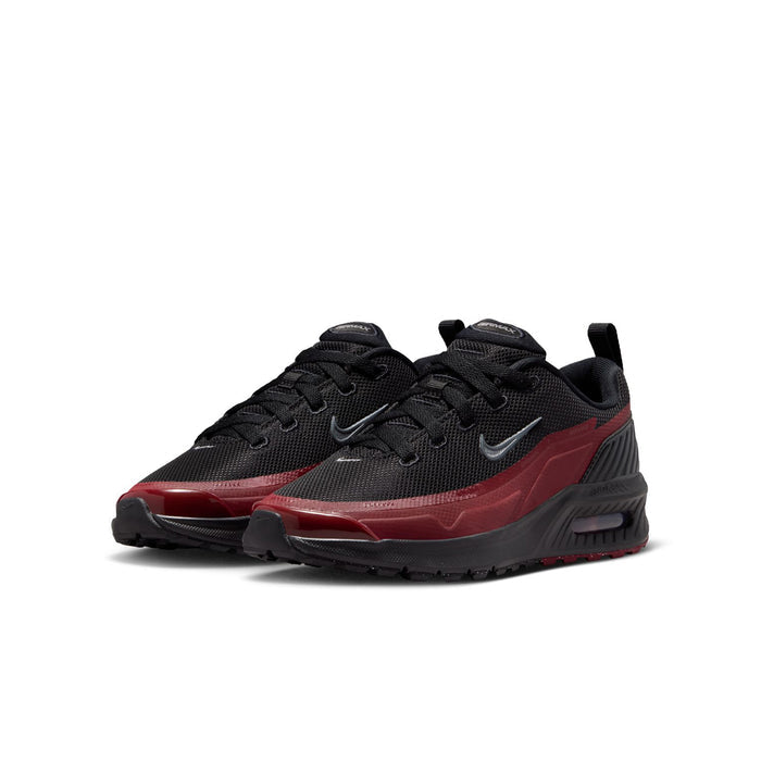 Youth Air sneakers in black mesh with red overlays and gray outsole