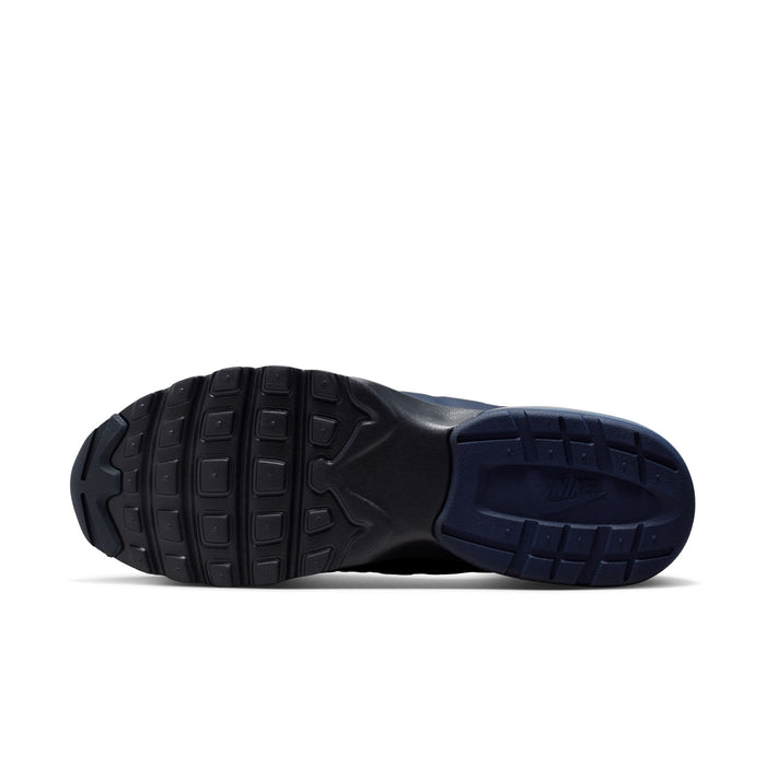 Men's running shoe outsole with tread pattern and dark rubber sections