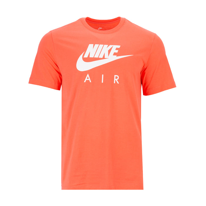 Men's Air T-shirt in orange with Nike logo and 'AIR' print on front