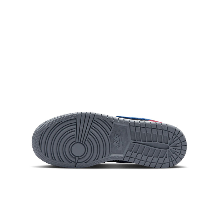 Air Jordan 1 low-top youth sneakers outsole, textured gray rubber with tread