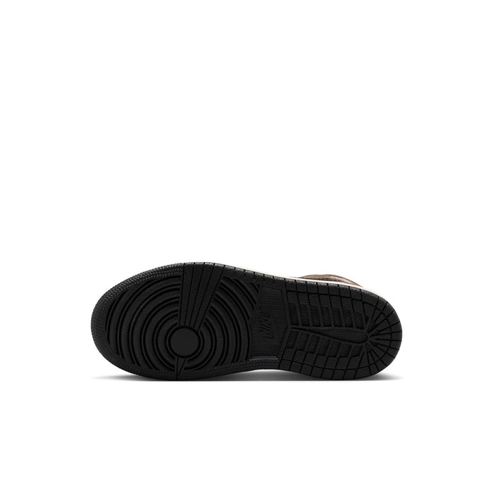 Kids mid-top sneakers with black treaded outsole