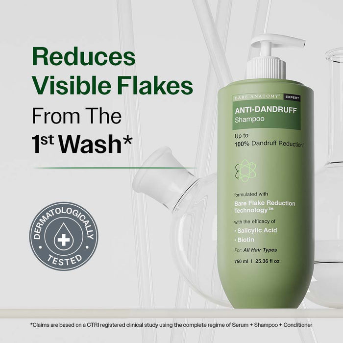 Anti Dandruff Shampoo With Salicylic Acid, Piroctone Olamine & Biotin - 750 ml
