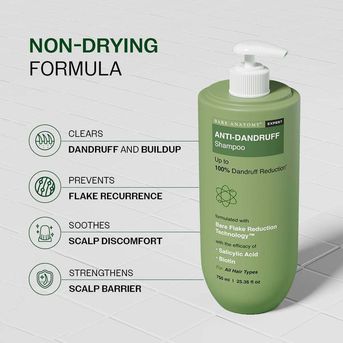 Anti Dandruff Shampoo With Salicylic Acid, Piroctone Olamine & Biotin - 750 ml