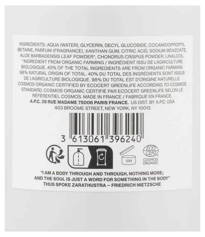 A.P.C. - Savon main - Cosmos Organic - Accessoires - COSMO-M83008