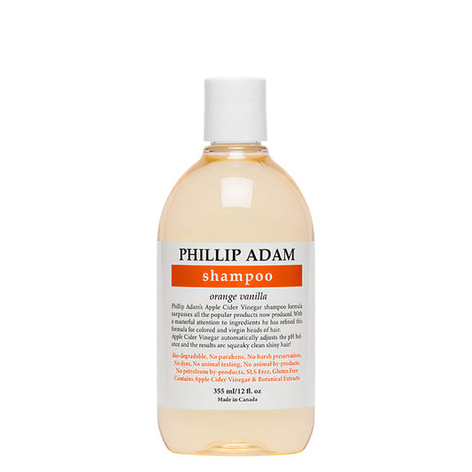 Bottle of Phillip Adam Apple Cider Vinegar Shampoo - Orange Vanilla 355mL