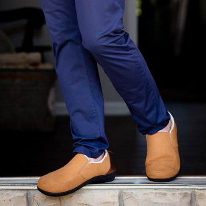 Archwear Men’s Twin-Gore Brown Slippers  (Formerly Men's Arch Supporting Slippers)  by Powerstep