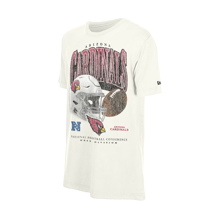Off-white washed T-shirt for men, crew neck, Arizona Cardinals front graphic