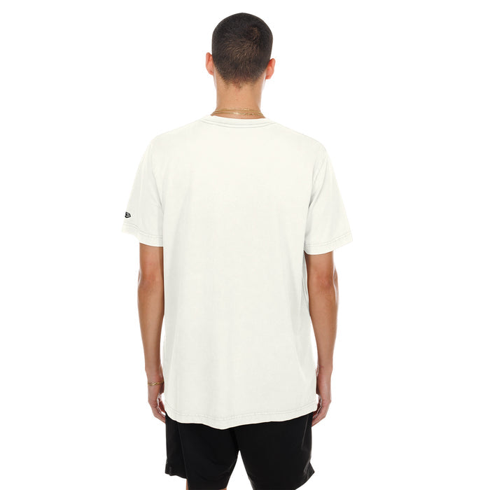 Off-white washed T-shirt for men, back view, short sleeves and crew neck