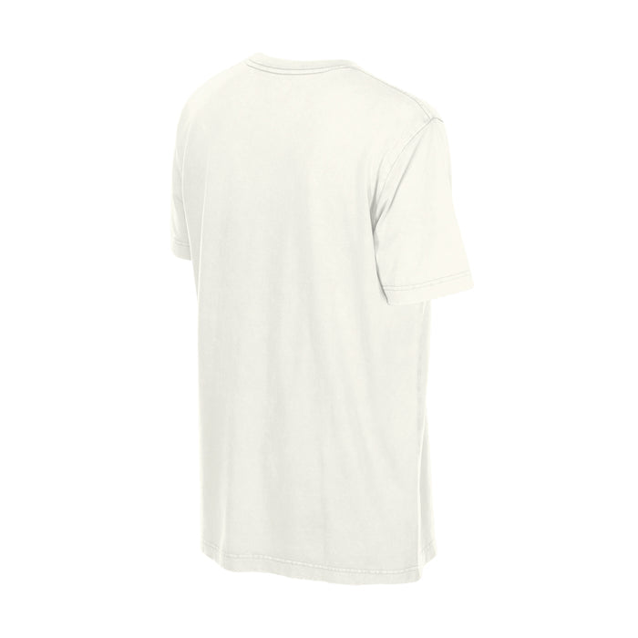 Off-white washed T-shirt back view, crew neck, short sleeve
