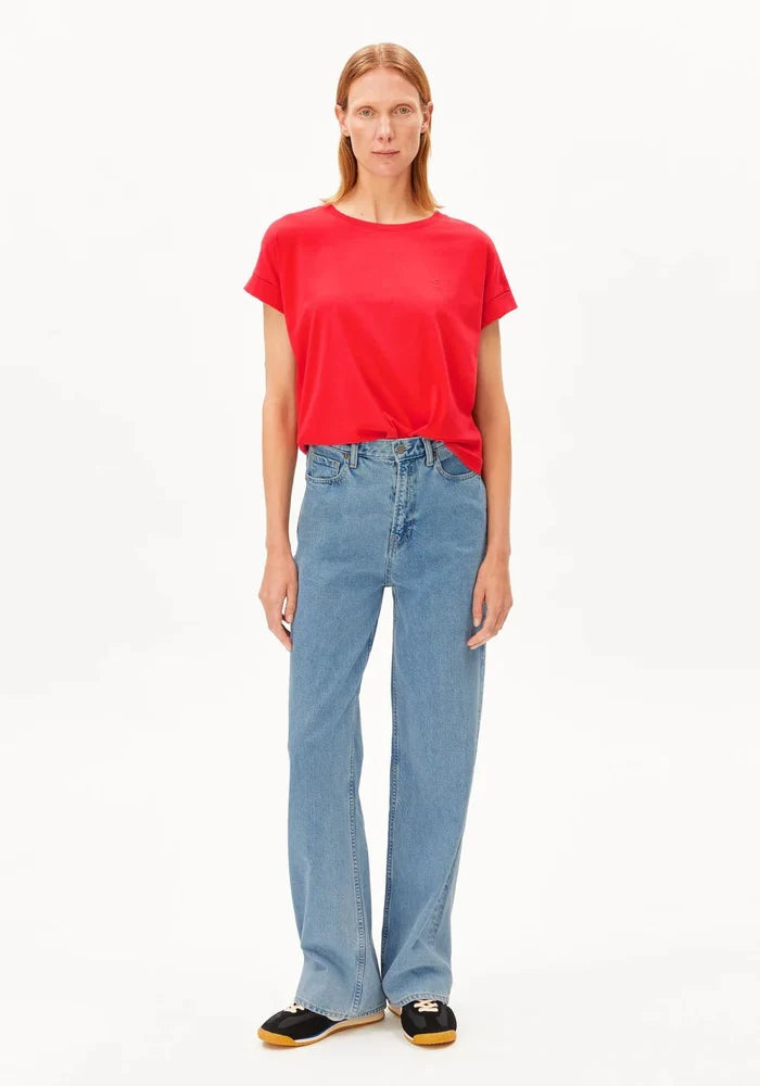 Armedangels - Idaara T-shirt - Mars Red - Tops - 30001811