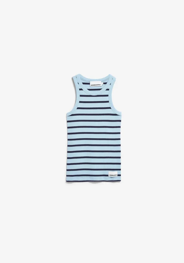 Armedangels - Kanitaa Stripes Top - Blue Glow/ Tinted Navy - Tops - 30006917