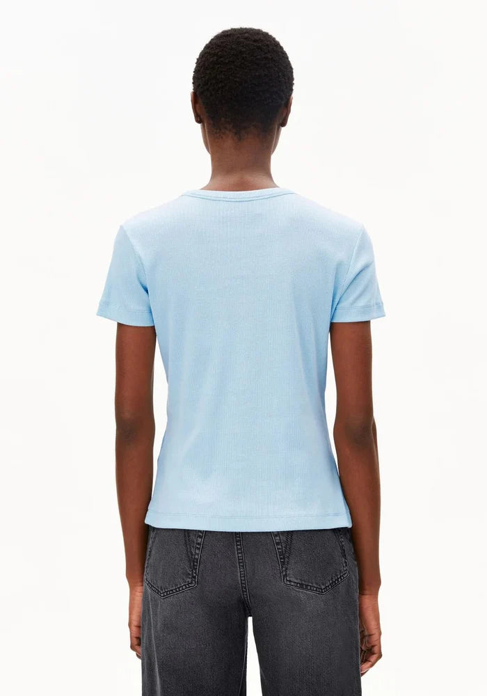 Armedangels - Kardaa T-shirt côtelé - Blue Glow - Tops - 30004660