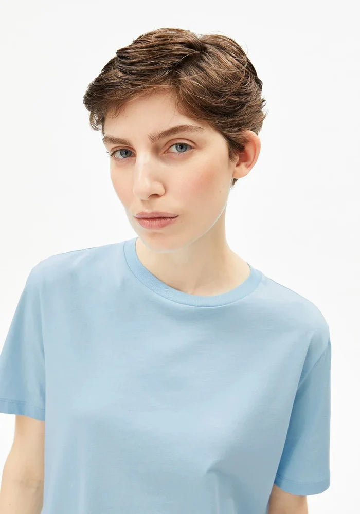 Armedangels - Lualaa T-shirt - Blue Glow - Tops - 30006877